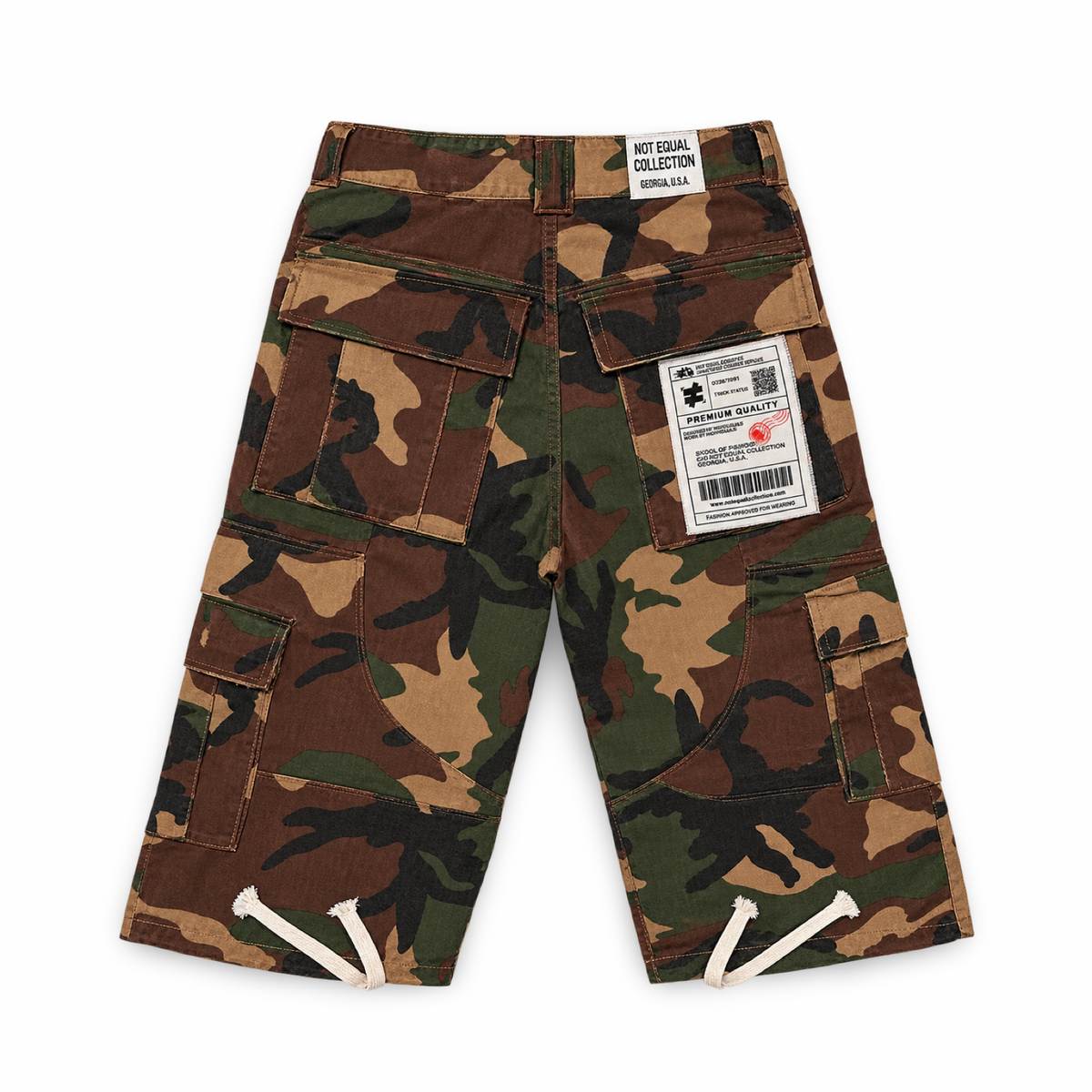 Baggy Camo Cargo Jorts - Woodland