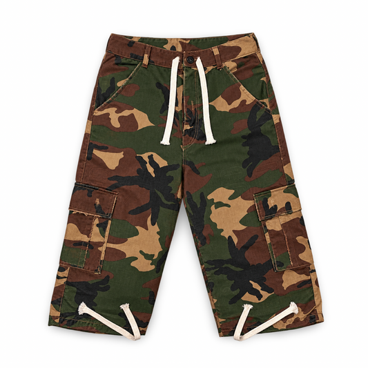 Baggy Camo Cargo Jorts - Woodland