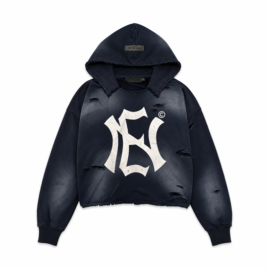 LIMITED NY to NE Damaged Goods Hoodie - Blue