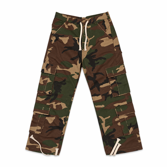 Baggy Camo Cargo Pants - Woodland