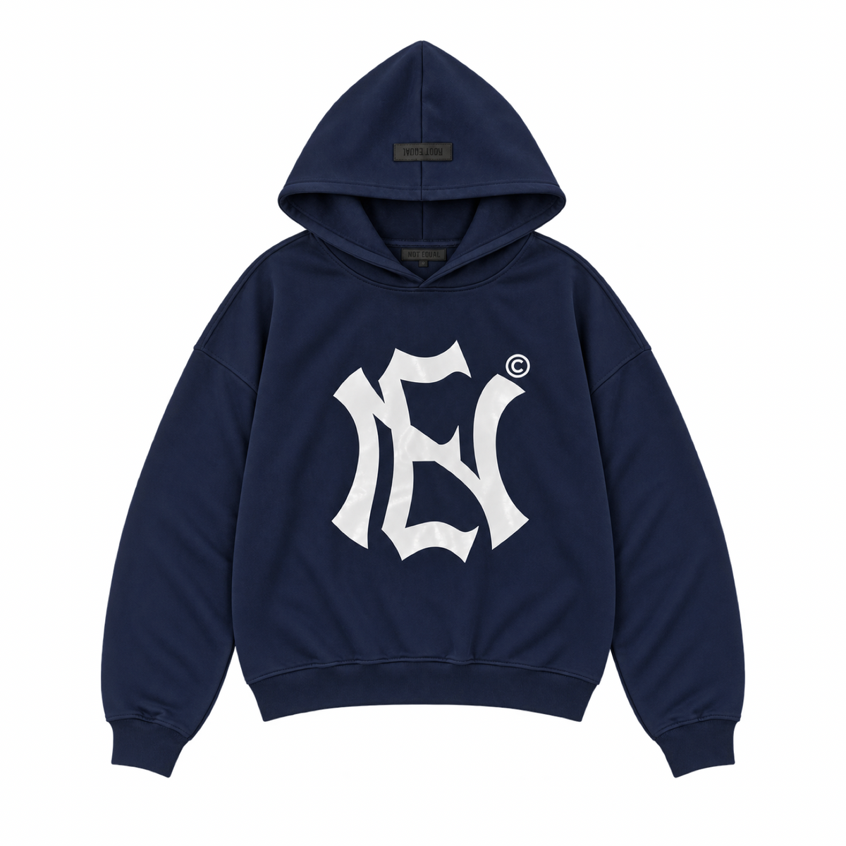 NY to NE Cropped Relaxed Hoodie - Blue