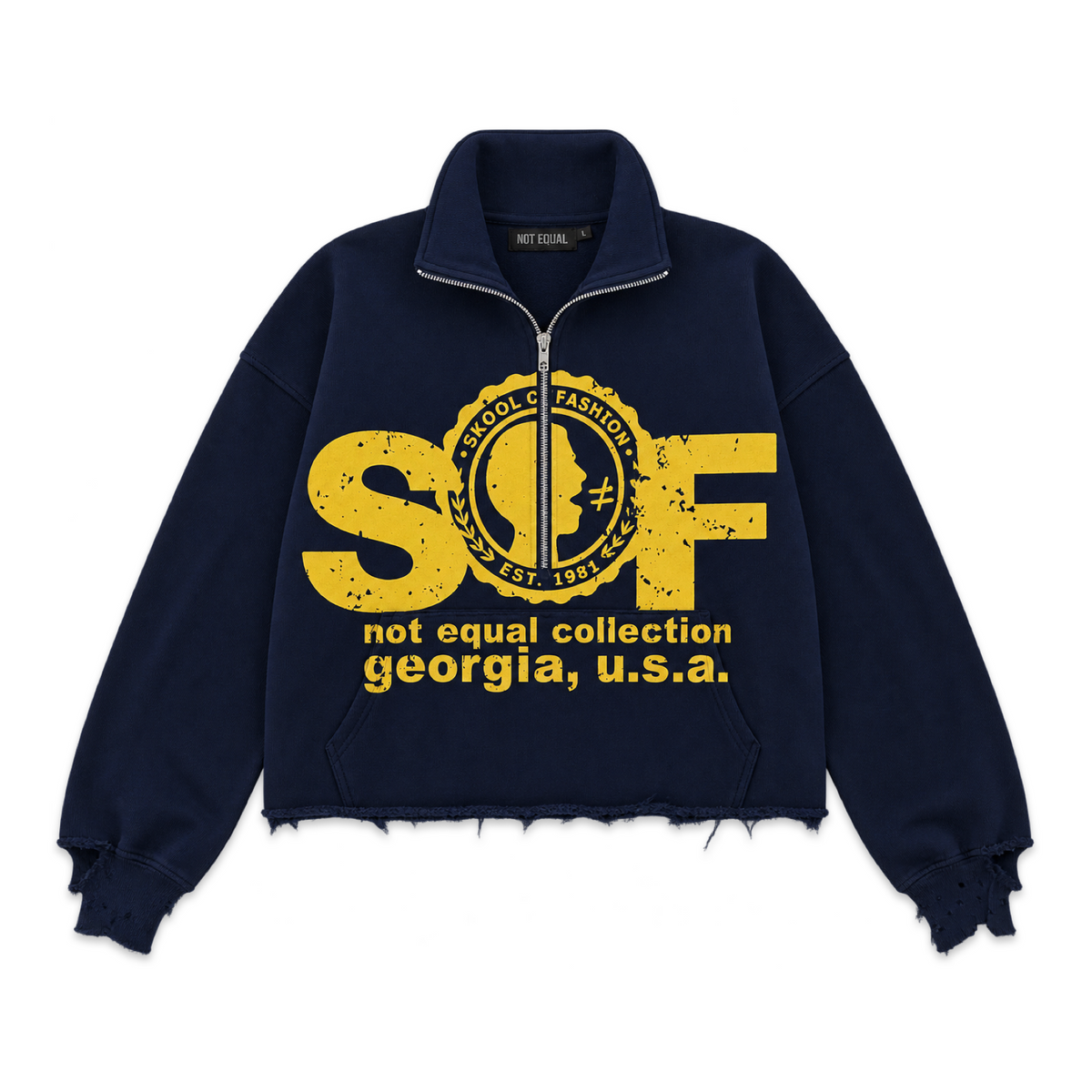 Skool Seal Cropped Sweatshirt - Blue